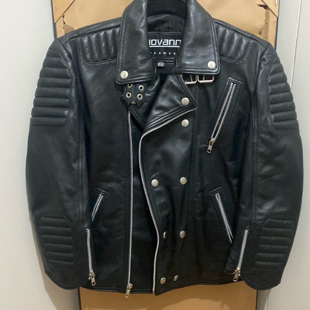 BOYS BLK GENUINE LEATHER MOTO LEATHER JACKET